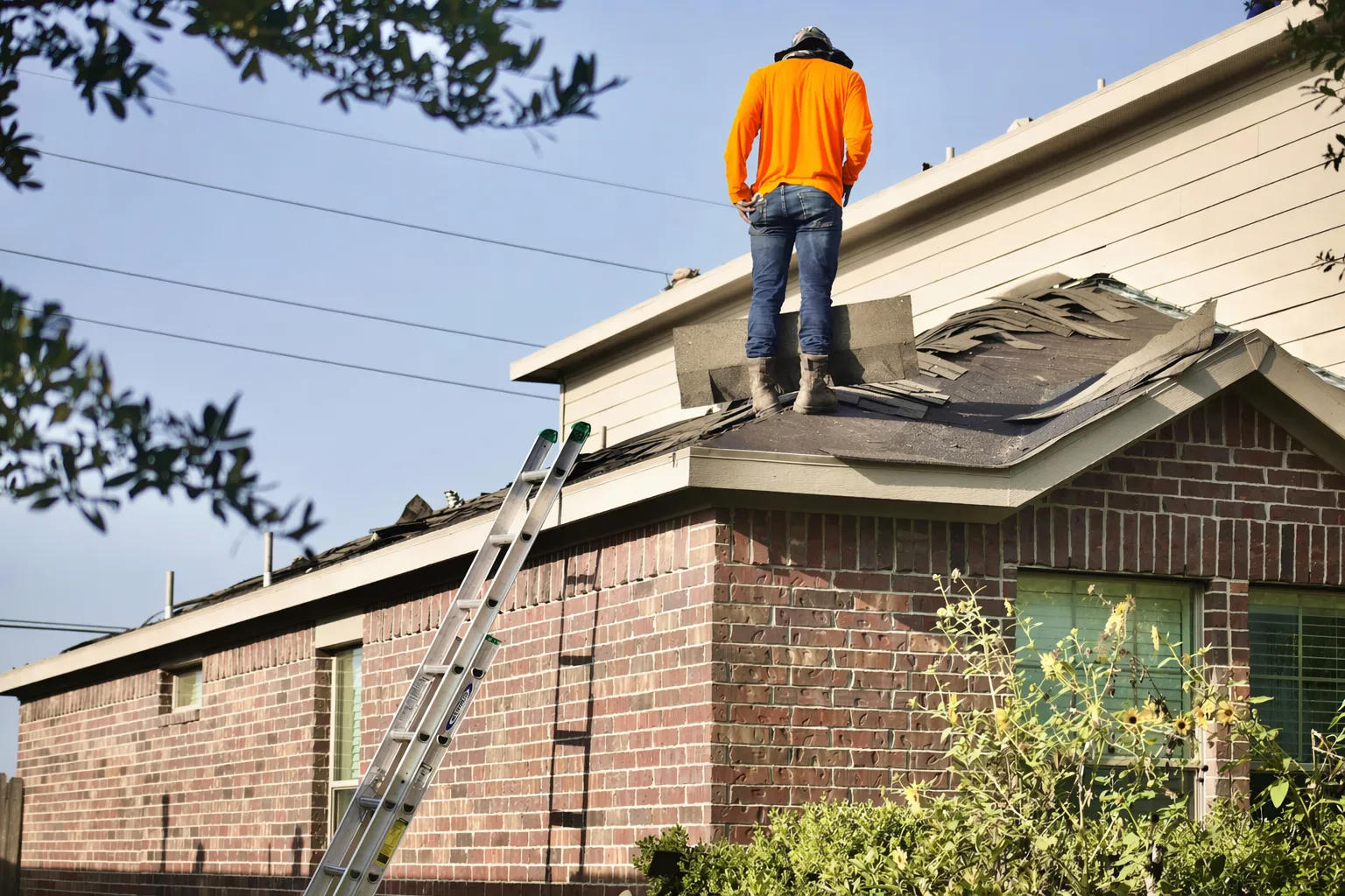 Phoenix Roofing project manager documenting hail damage on a Utah County home for an insurance claim